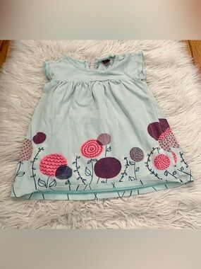 Tea Collection Blue Pink Floral Dress Size 12-18 Months